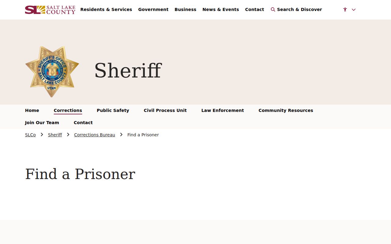South Jordan resident lookup Salt Lake County jail search